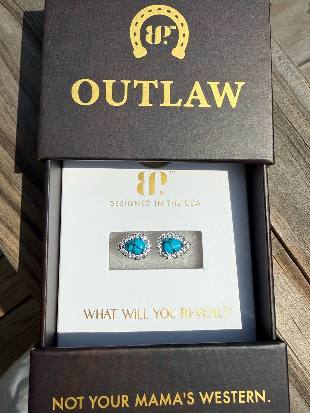 Bomb Party Outlaw Ring Size 7 - “Wanted & Wild”, Turquoise on Rhodium